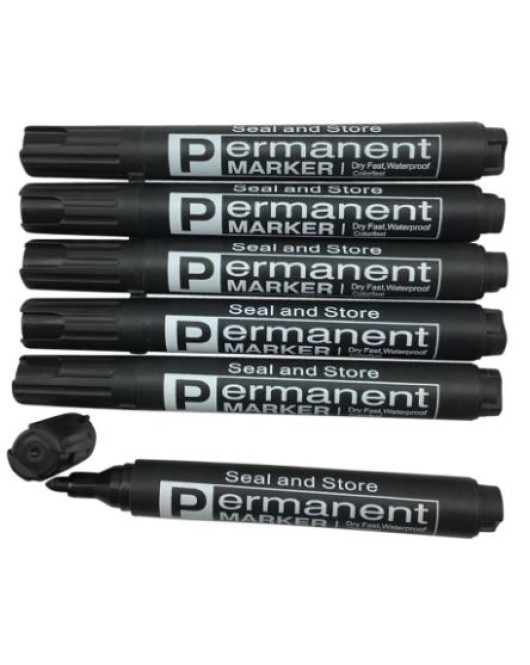 Permanent Marker Pens Black Pk10