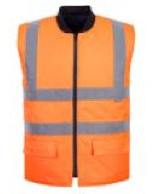 Portwest Hi-Vis Reversable Bodywarmer Orange