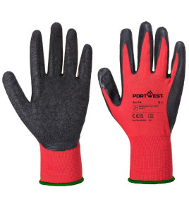 Flex Grip Latex Glove Red/Black Pack 12