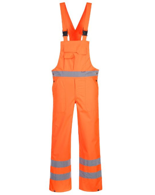 Hi-Vis Breathable Rain Bib and Brace Orange - No Logo