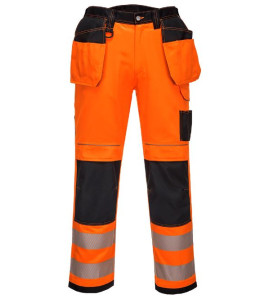 Hi-Vis Holster Pocket Work Trousers Orange/Black