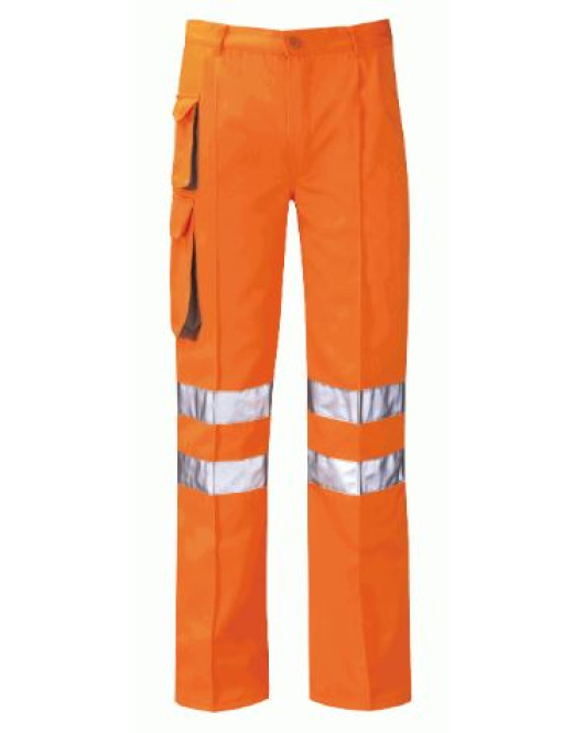 Orange Hi-Vis Trousers (Rail Spec) Zeus
