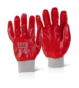 Red Fully Coated Knit Wrist Gloves