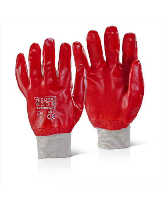 Red Fully Coated Knit Wrist Gloves