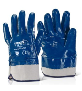 Blue Safety Cuff Nitrile Gloves