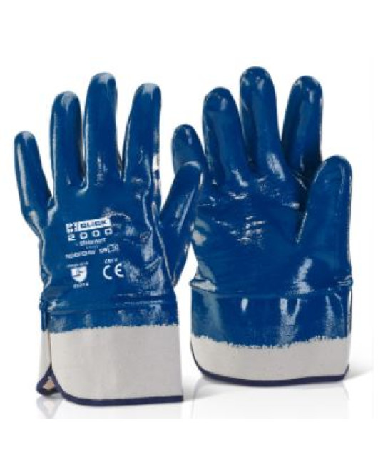 Blue Safety Cuff Nitrile Gloves